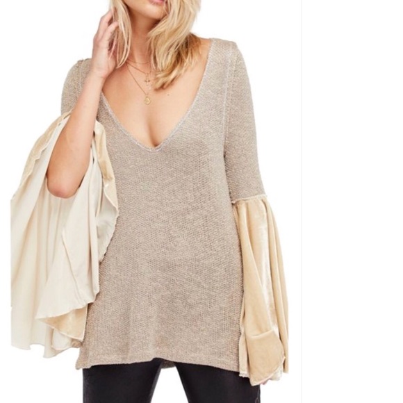 FREE PEOPLE Celestial Bell-Sleeves Sweater. NWT - Picture 2 of 4